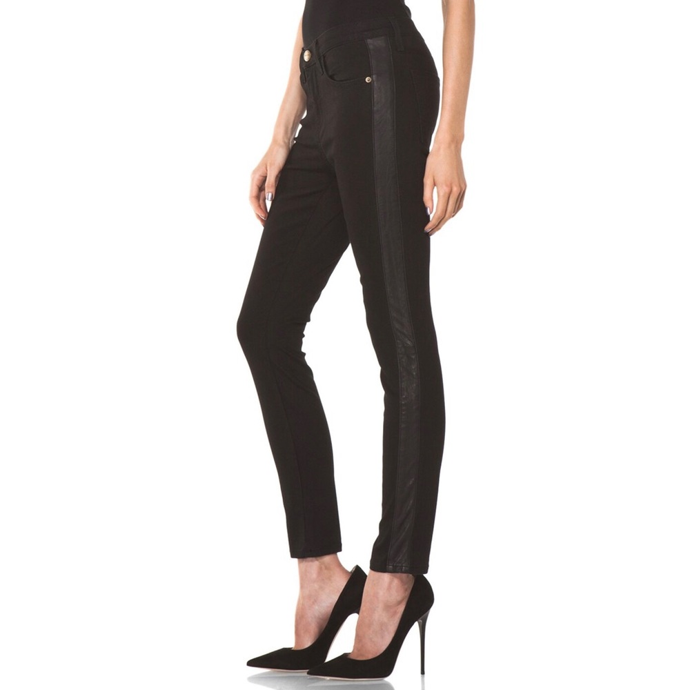 Current/Elliott High Waist Crop Black Jeans